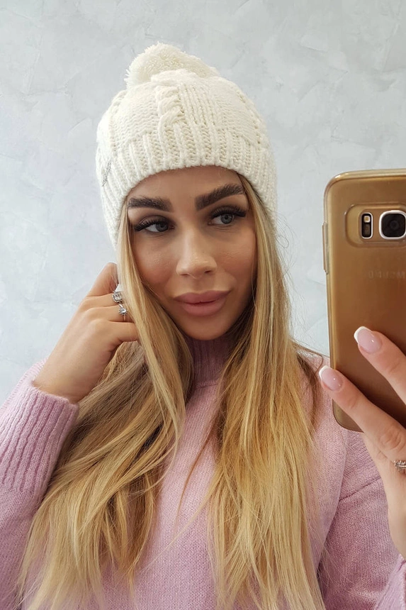 Čepice s fleecem Stefania K278 ecru