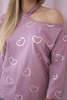 Blouse with a print of hearts dark pink