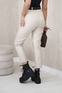 Gewachste Hose mit Gürtel beige