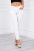 Spalvoto džinso kelnės su lankeliu baltos spalvos
