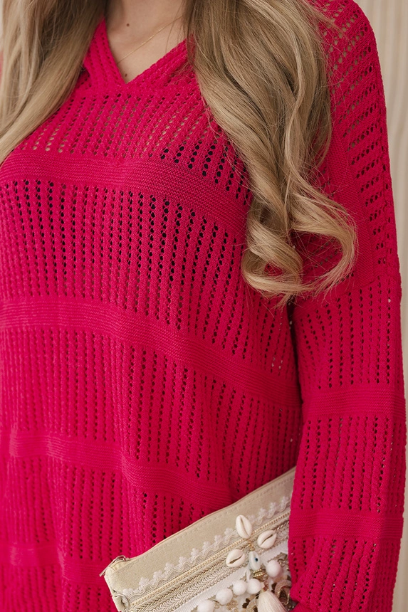 Durchbrochenes Set Rayon Fuchsia