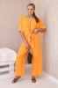 Blusenset mit khakifarbener Hose leuchtorange