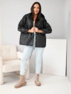 Women's quilted jacket with a hood black