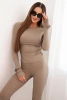 Women's set made of ribbed viscose with long sleeves and leggings fango