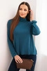Women's viscose blouse with a turtleneck and long sleeves sea green