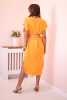 Dress with a decorative belt orange