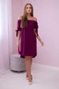 Dress tied on the sleeves plum