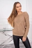 Openwork sweater camel