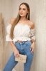 Off-the-shoulder blouse beige