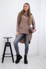 Sweatshirt with long back and hood mocca