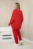 Oversize cotton set sweatshirt + pants red