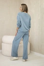 Baumwollset mit Print abgewischt Sweatshirt + Hose Denim