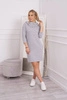 Kleid mit Kapuze und Taschen grau