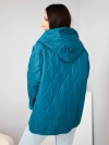 Women's quilted jacket with a hood sea green