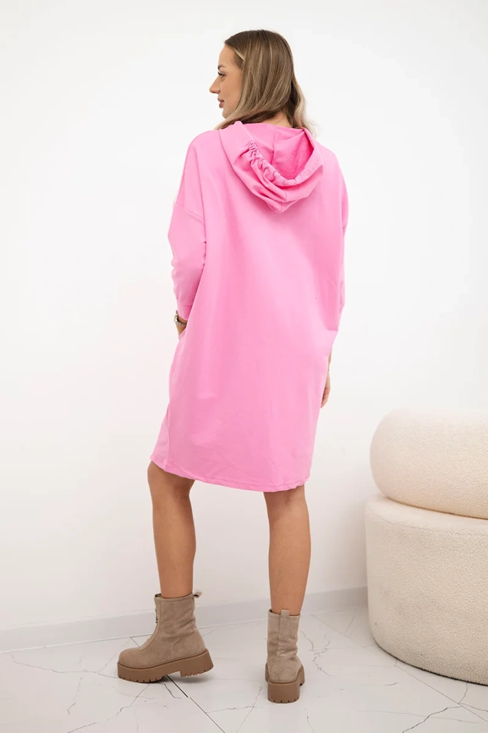Kleid mit Kapuze in Hellrosa