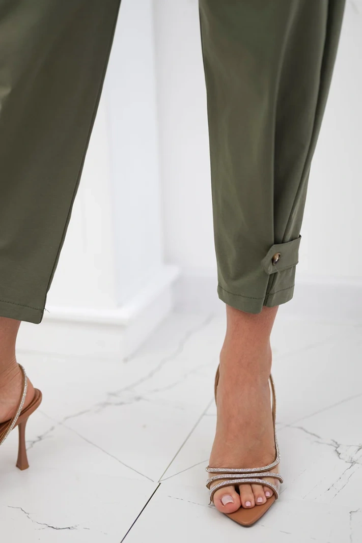 Summer Punto trousers with leg closure khaki
