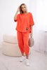 Cotton set blouse + trousers coral