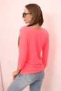 Damenbluse mit U-Boot-Ausschnitt pink neon