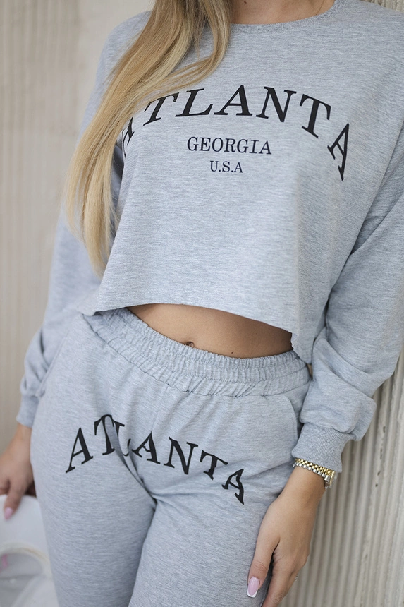 Sada s potlačou Atlanta šedá