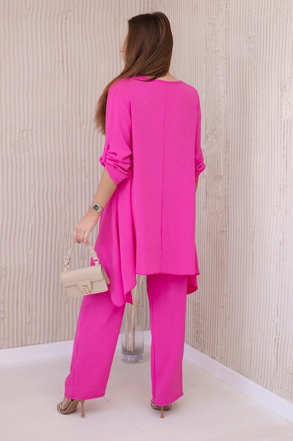 Sada blúzky + nohavice s príveskom fuchsia