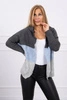 Three-color hooded sweater graphite+blue+gray