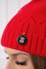 Cap with a pompom Judyta K347 red