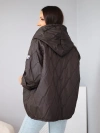 Women's quilted jacket with a hood brown