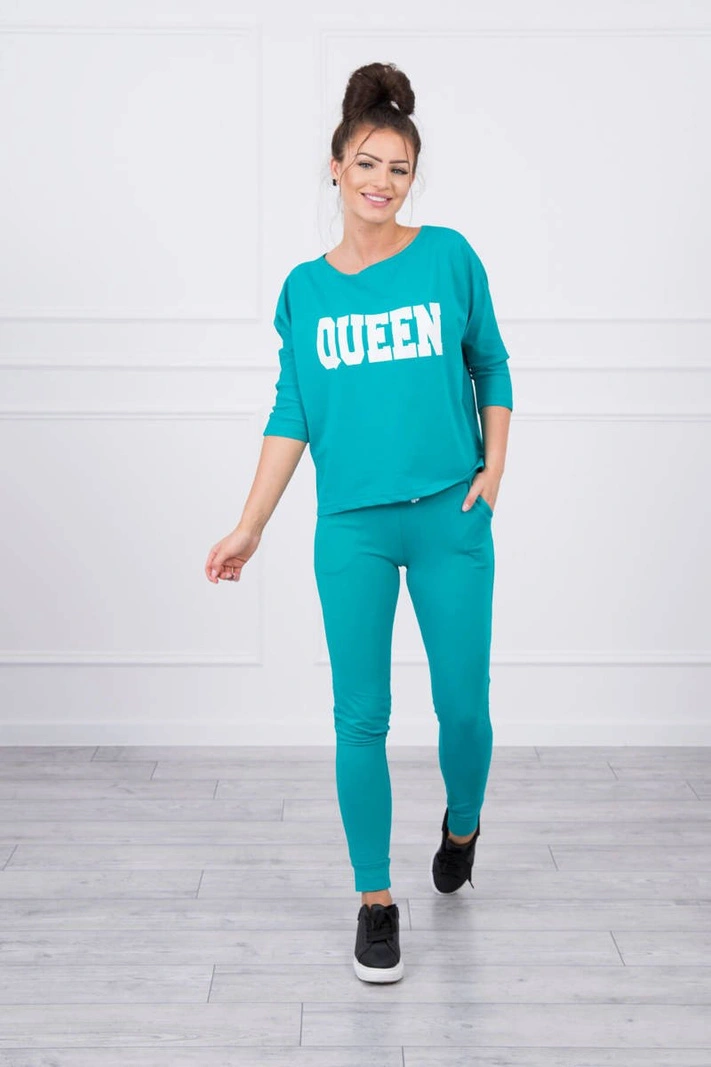 Sada s potlačou Queen zelená