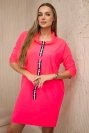 Kleid mit Krawatte rosa Neon