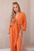 Viscose set blouse tied at the bottom + trousers orange