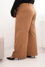 Dámske nohavice Plus Size so širokými nohavicami a plisovaním camelové
