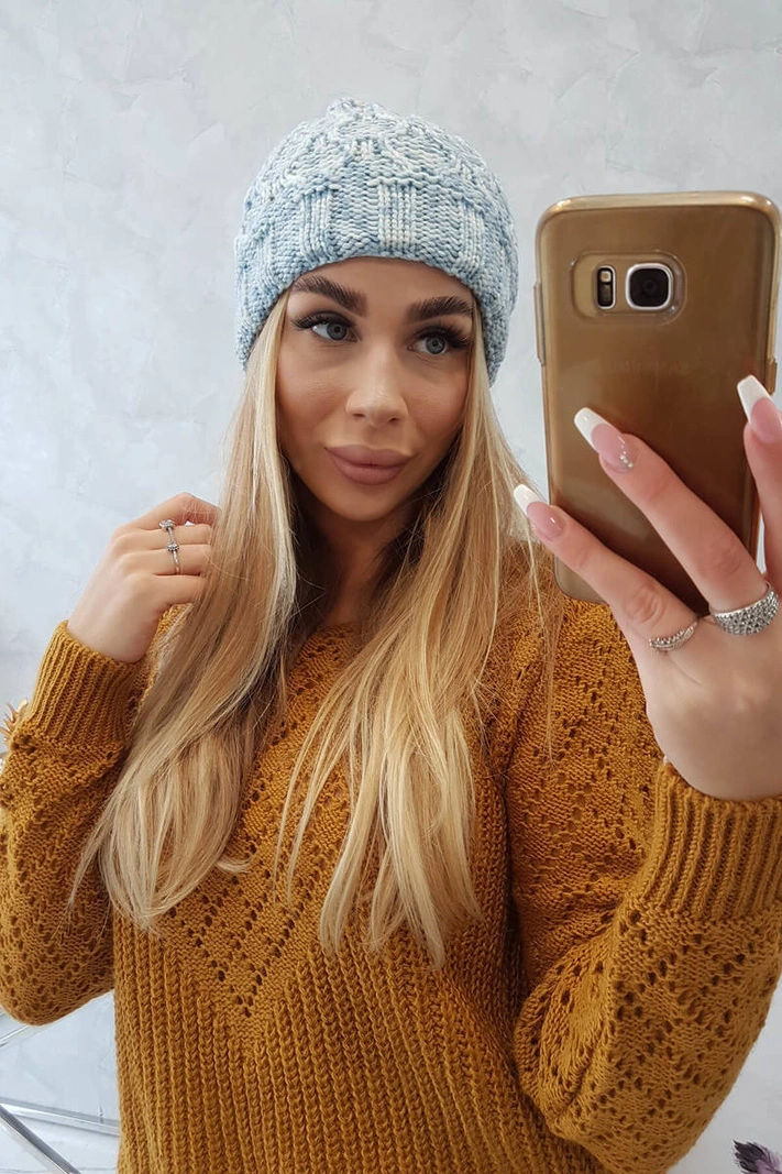 Čiapka s otočením nahor Eliza K205 modrá