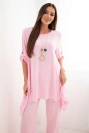 Set Bluse + Hose mit Anhänger Bonbon-Rosa