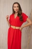 Dress with a decorative belt red