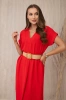 Sukienka z ozdobnym paskiem czerwona
