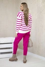 Pullover-Set Gestreiftes Sweatshirt + Hose Fuchsia