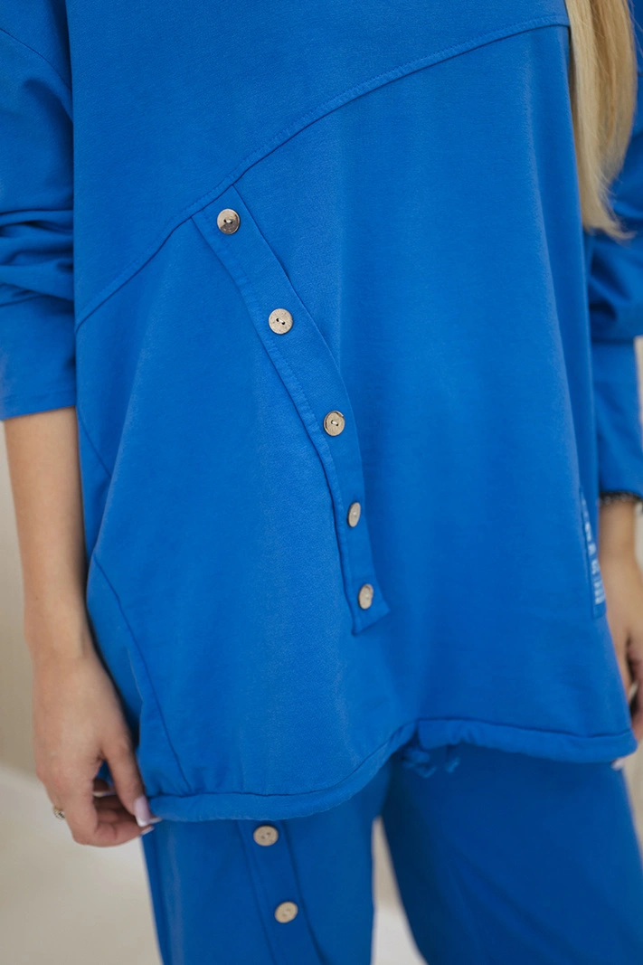 Oversize-Set aus Baumwolle Sweatshirt + Hose kornblumenblau