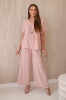 Set with necklace blouse + pants dark powder pink