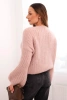 Damenpullover aus Mohair mit Puffärmeln bordowy