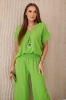 Set with necklace blouse + pants bright green