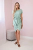 Tied dress with an envelope-like dark mint