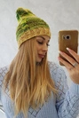 Czapka z polarem Klaudia K255 zielony neon+żółty