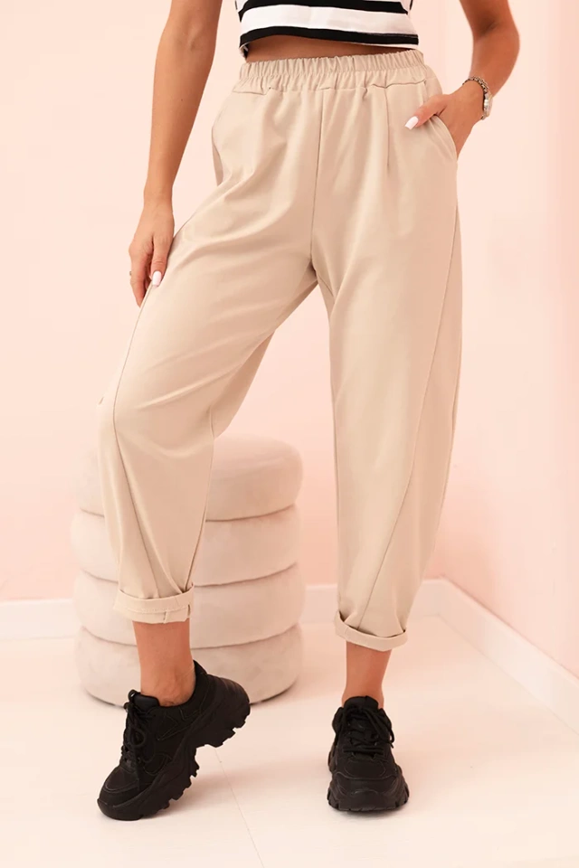 Spodnie z kieszeniami Summer Punto beżowe