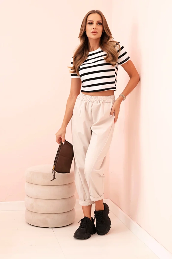 Hose mit Taschen Summer Punto Dunkelbeige