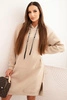 Women's cotton hooded insulated dress beige