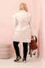 Damen-Weste Plus Size gesteppte mit Gürtel und Kragen hellbeige