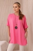 Блузка оверсайз с подвеской светло-розовый