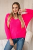 Pullover mit V-Ausschnitt pinkes neon