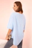 Women's muslin shirt with a button blue 