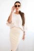 Women's viscose skirt made of elastic knit beige